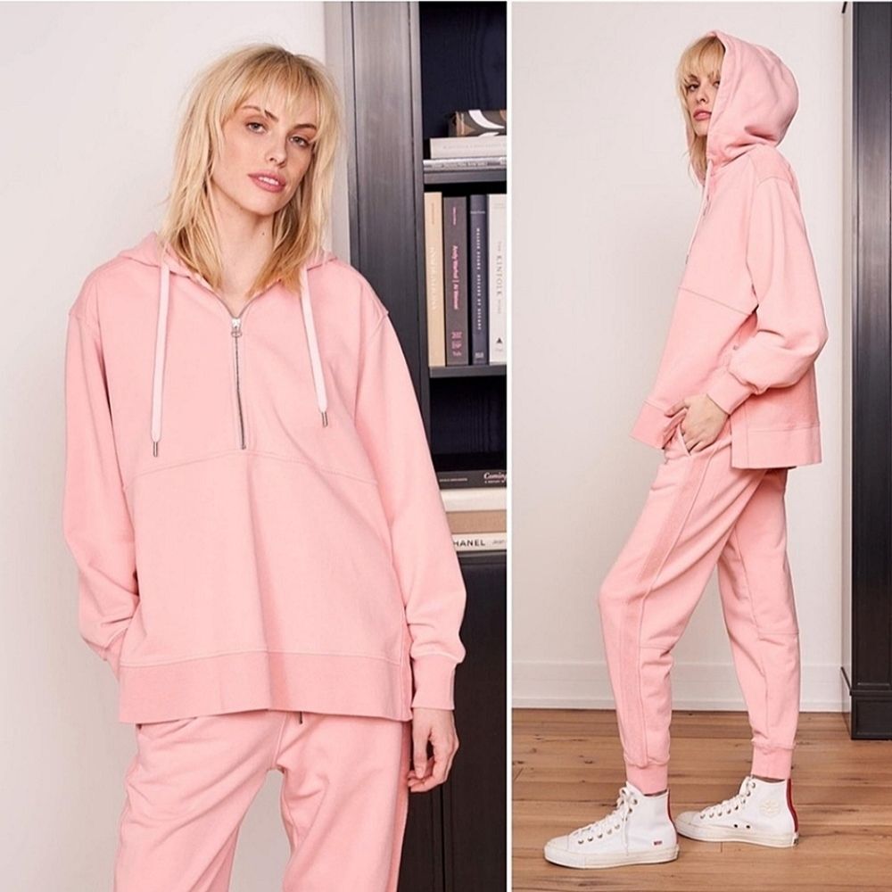 La Ligne Super Hoodie Small Pink Oversized Coastal Contemporary Athleisure
